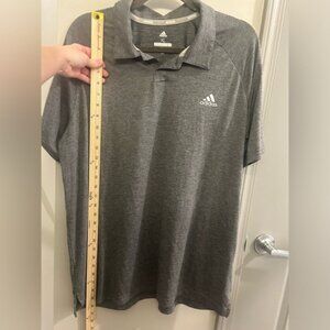 Adidas Golf Polo Shirt Mens XL Short Sleeve Grey Heathered Athletic Collared